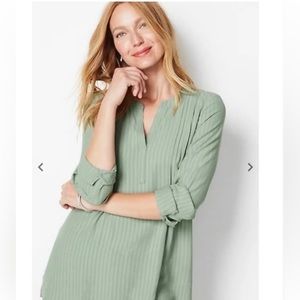 New with Tags - J. Jill Pintucked Popover Tunic Top - Mineral Green